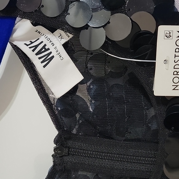 WAYF NWT BLACK DISC SEQUIN DRESS XL - Picture 7 of 15